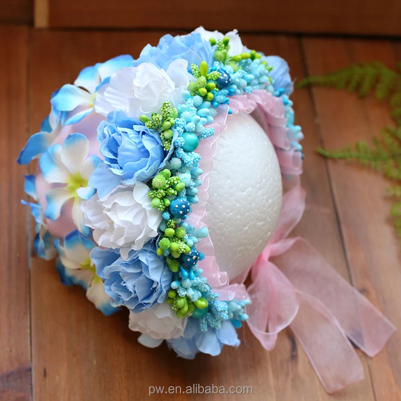 

Kids Flower Hat Studio Photography Baby Flower Hats Baby floral Bonnet Beanie Sitter Infant Bonnet Pattern