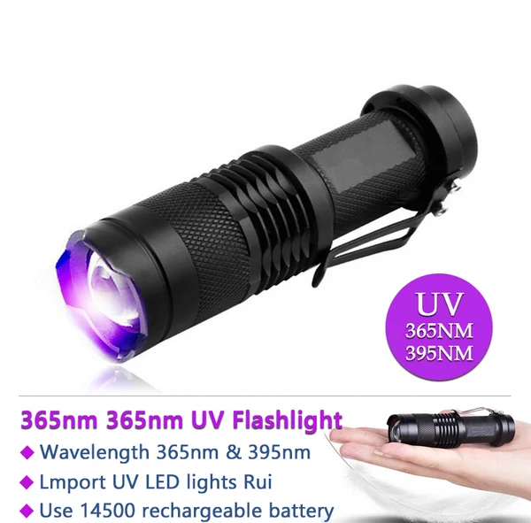 Sport Camping & Outdoor Zoomable Led UV Flashlight Torch Light Ultra