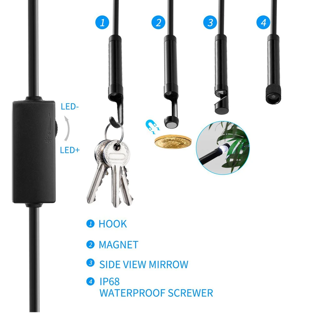 1200p Hd Wifi Endoscope 8 Led Lights Ip68 Waterproof Wireless Endoscope