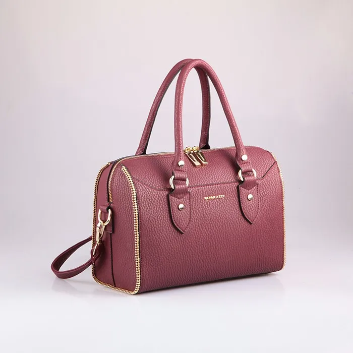 4473-Paparazzi leather new designs fashion ladies zipper decorated bowling handbags