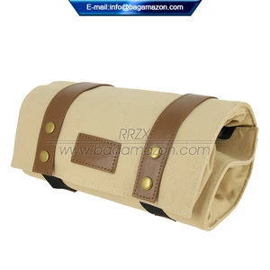Portable Canvas Roll Up Toiletry Bag For Men Private Label Supplier