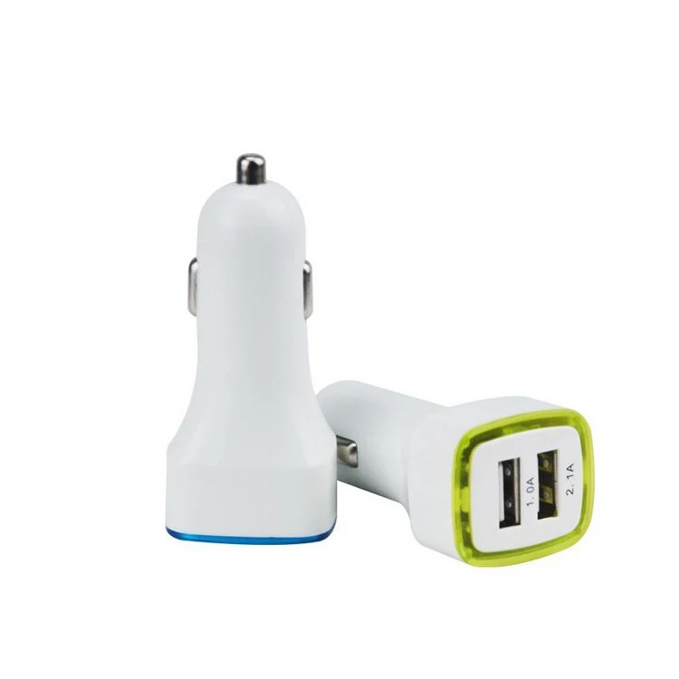 Multi  Ports Usb Car Charger Promotional OEM Logo Dual USB 2.1A Mobile Phone Usb Car Battery Charger
