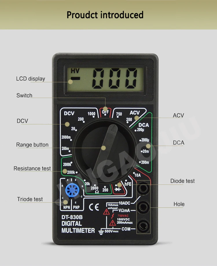 Voltage Multimeter Smart Multimeter Dt830b Digital Multimeter Manual ...