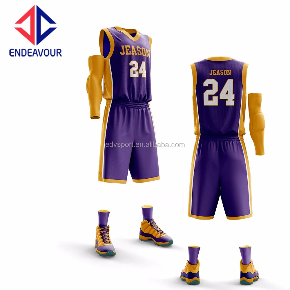 yellow and purple basketball jersey