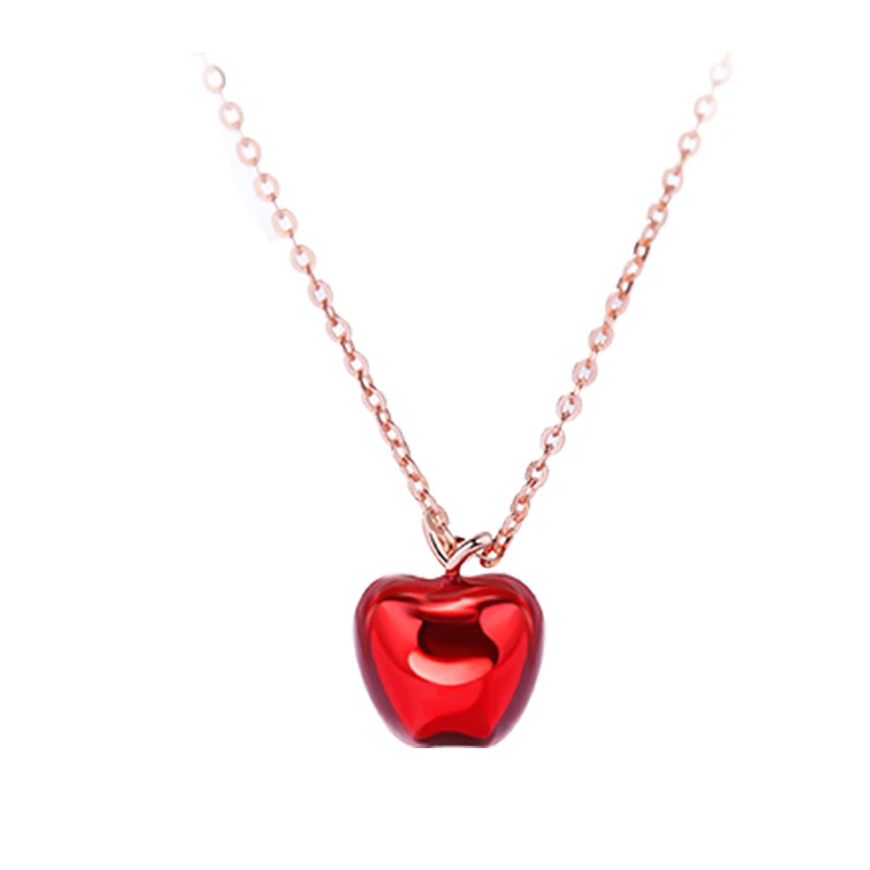 

Ruby apple pendant jewelry sterling silver necklace for gift