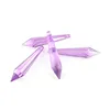 Useful light purple 60mm glass drop pendant in one hole glass hanging chandelier parts icicle prism shape for home lamp/lighting