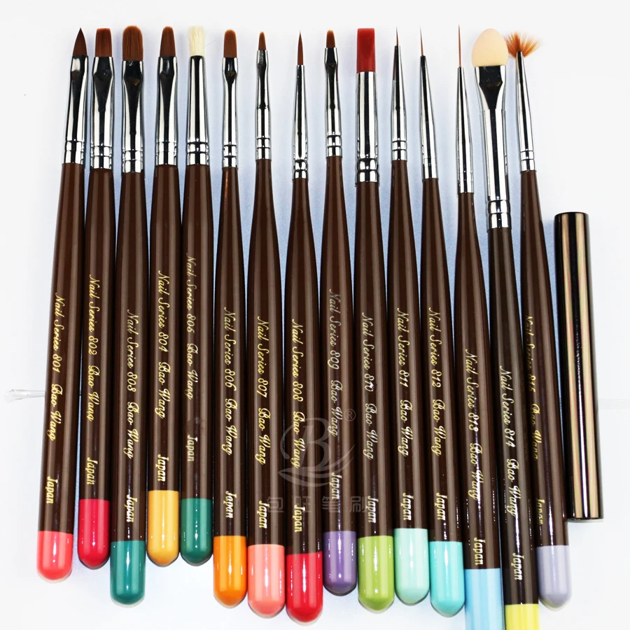 wholesale kolinsky hair wooden nail art brush japan style nail brush