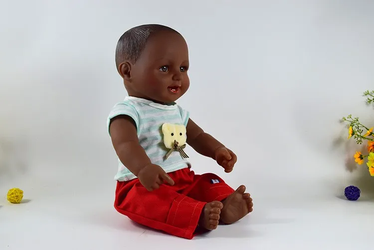 Bir canlı çocuk 18 inç afrika bebek oyuncak bebek