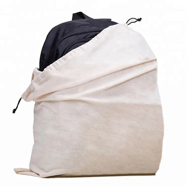 

wholesale 100% cotton laundry drawstring bags with black strings, Cotton canvas natural color