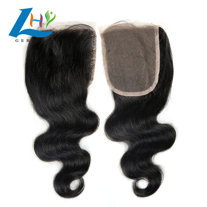 Pure Handmade 10A Grade Hair Brazilian Virgin Body Wave Human Hair 4x4 Lace Closure For Beautiful Women