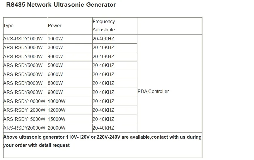 RS485 ultrasonic generator