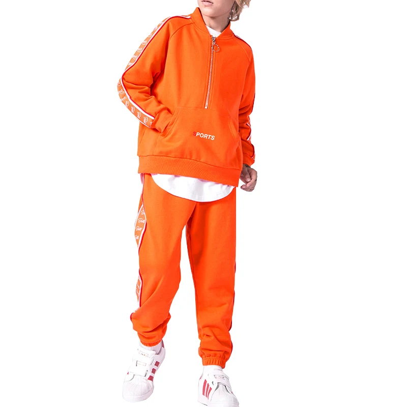 

OEM Custom Print Half Zipper Sweatshirt Tracksuit For Cuhk Child
