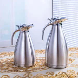 Image of Classic Double Wall Thermos Flask Coffee Carafe Stainless Steel Vacuum Jug with Customized Color 2 Liters