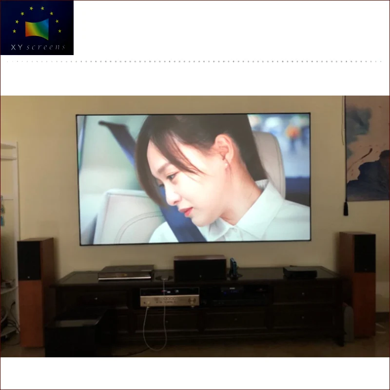 

Super Narrow and Thin Frame Home Theater High Quality UST ALR PET Grid Projector Screen Fabric ZHK100B-PET Grid