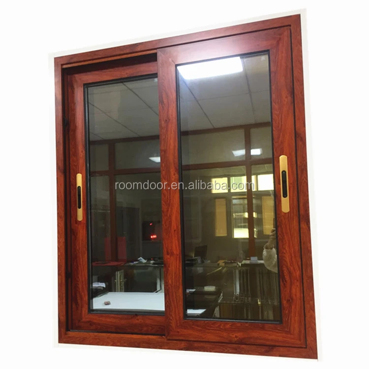Good Insulation And Watertight aluminium frame sliding glass window with reflective colored glass