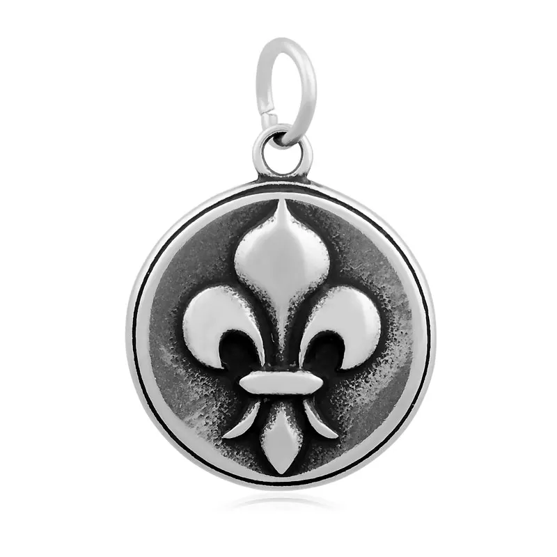 

Fleur De Lis Titanium Stainless Steel Pendant DIY Romantic Kolye, As is shown