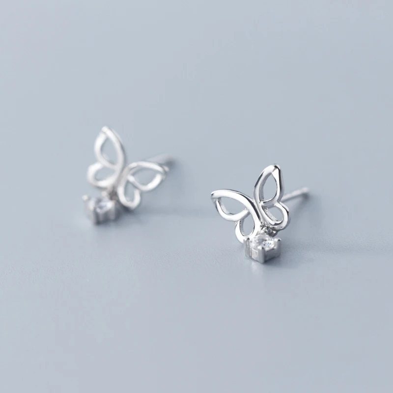 

Hot Selling Silver Jewelry 925 Sterling Silver Hollow Butterfly Stud Earrings For Women Gifts Jewelry