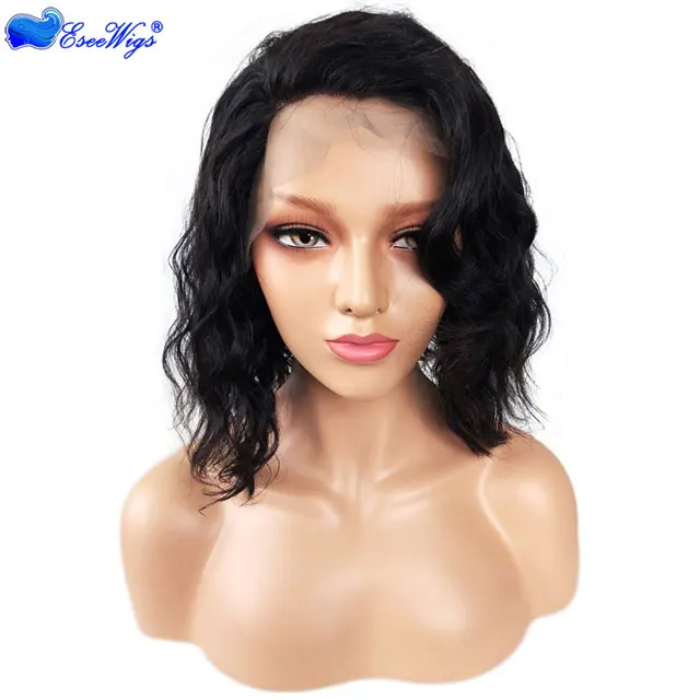 

Free shipping best sell short black bob style wig for black hair natural weave lace front wigs in stock