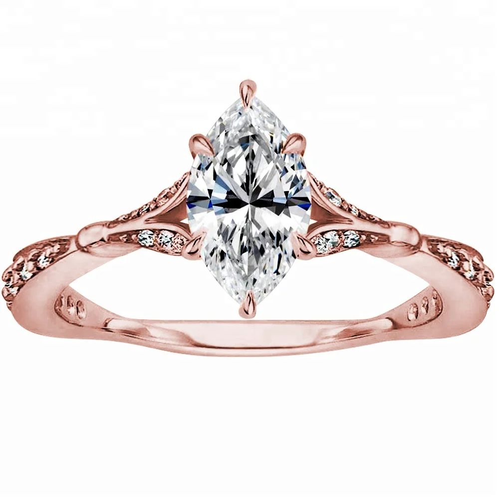 

2019 Shenzhen Designs Jewelry Rose Gold Plated Cubic Zirconia 925 Silver Ring