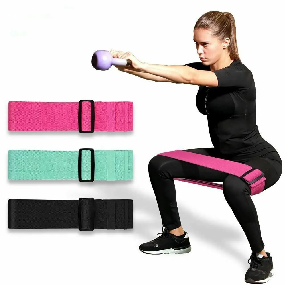 

Newest Adjustable Fabric Resistance Bands Hip Circle Gym Fitness Booty Bands For Fitness With Rubber Logo, Pink,blue,black,grey,red,can be customized