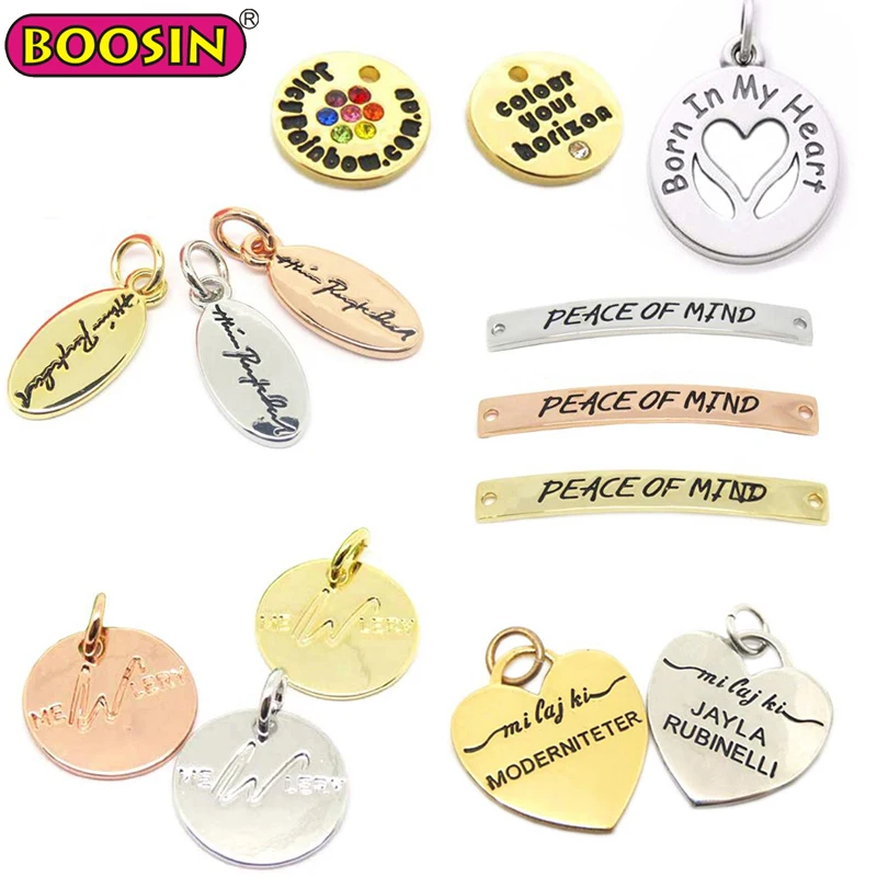 6x20 mm Custom Mechanical Engraved Logo, Custom Jewelry Tag, Rectangle