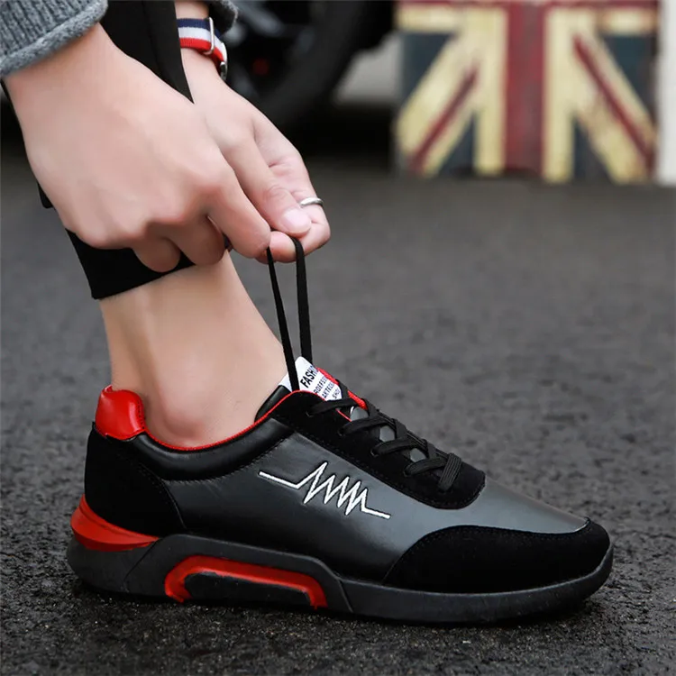

High Quality Breathable Men Sport Shoes Casual Running Shoes Men's Footwear Trainer Sneakers, Red/golg