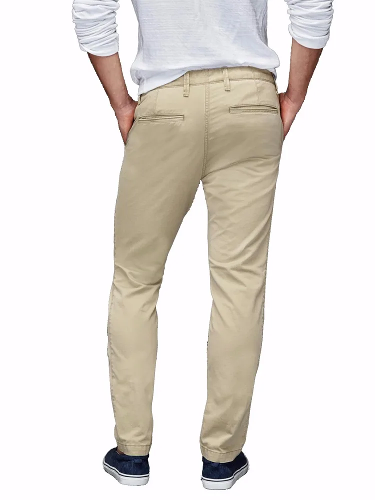 Chino Pants Khaki Mens Slim Chino 100% Cotton Cotton Fabric Customized ...