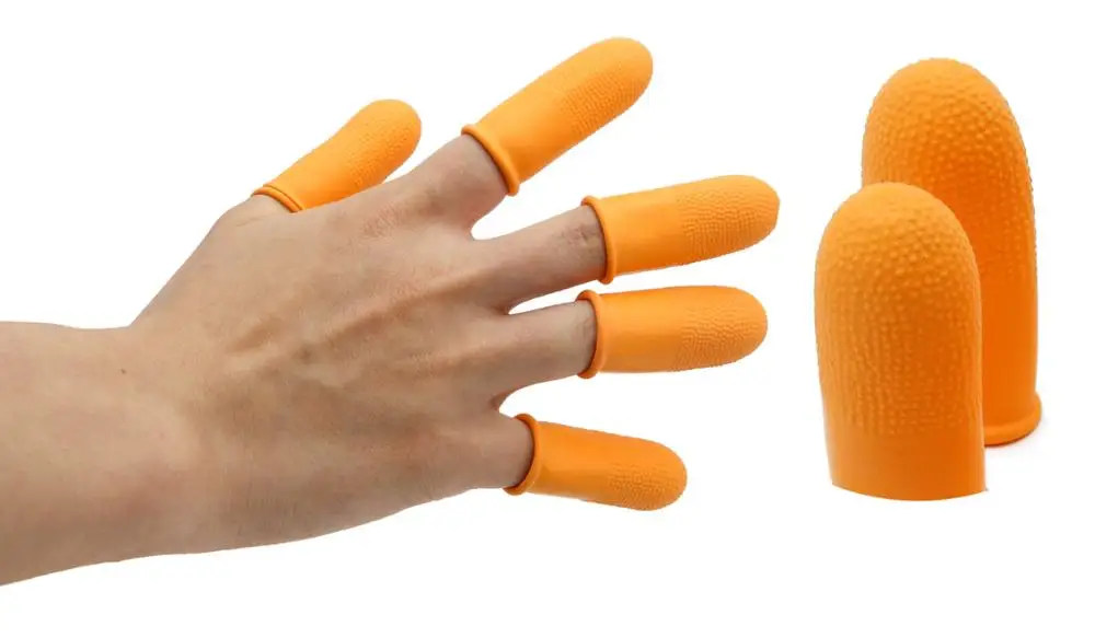 High Quality Orange Standing Type Esd Silicon Finger Cots For