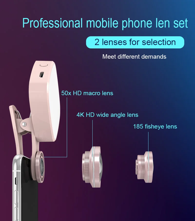 Universal Smartphone rk27 selfie flash led light with Camera Lens clip for mobile phone Mini LED Selfie Ring Light