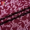 Red polyester single jersey digital printed leaf small flower print fabric for dresses