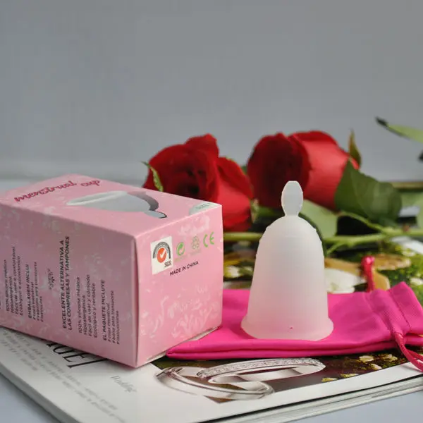 

100%medical silicone women menstrual cup for wholesale