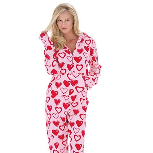 Women Adult Footed Fleece Onesie