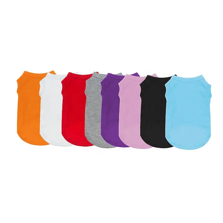 

Wholesale Free Shipping Cotton Plain Dog Shirt Summer Clothes Blank Dog Shirts, White;black;blue;pink;red;custom color