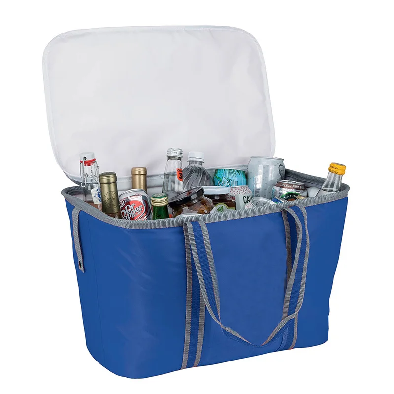 Promotional Foldable Custom Waterproof 420D Large 36 Can Collapsible Insulated PEVA Lining Cooler Bag