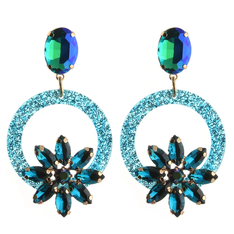 

NeeFu WoFu Drop Resin Earrings Brand Crystal Earring Big Earring Large Long Brinco Ear Accessories Oorbellen Christmas Gift, Pink