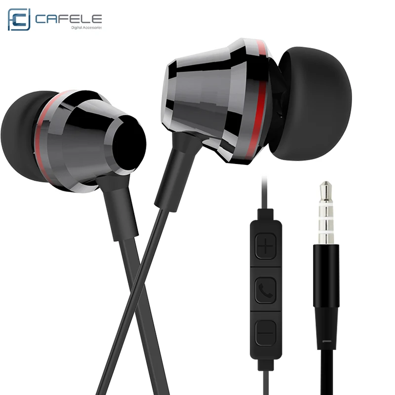 

CAFELE Original Wired Headphone Mini Disposable Sport Wired In-Ear Music Earphone, Black/white/red/silver/blue
