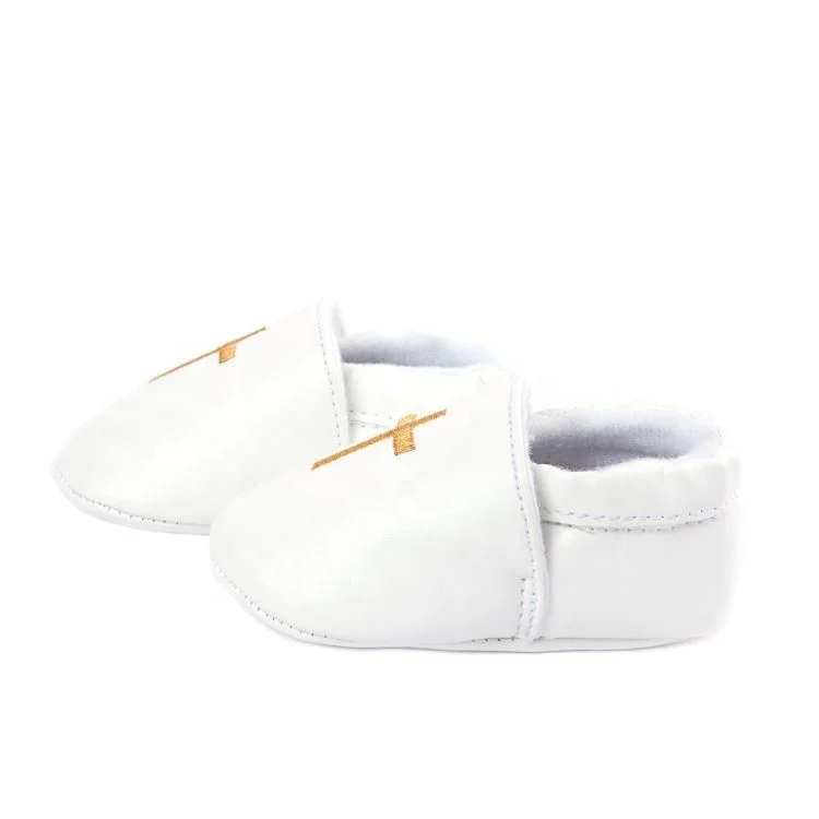 
Cross Embroidery Infant Moccasins Unisex Soft Sole Crib Shoes 