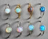 Fire Opal ring dainty stack jewelry Silver Gold opal promise ring