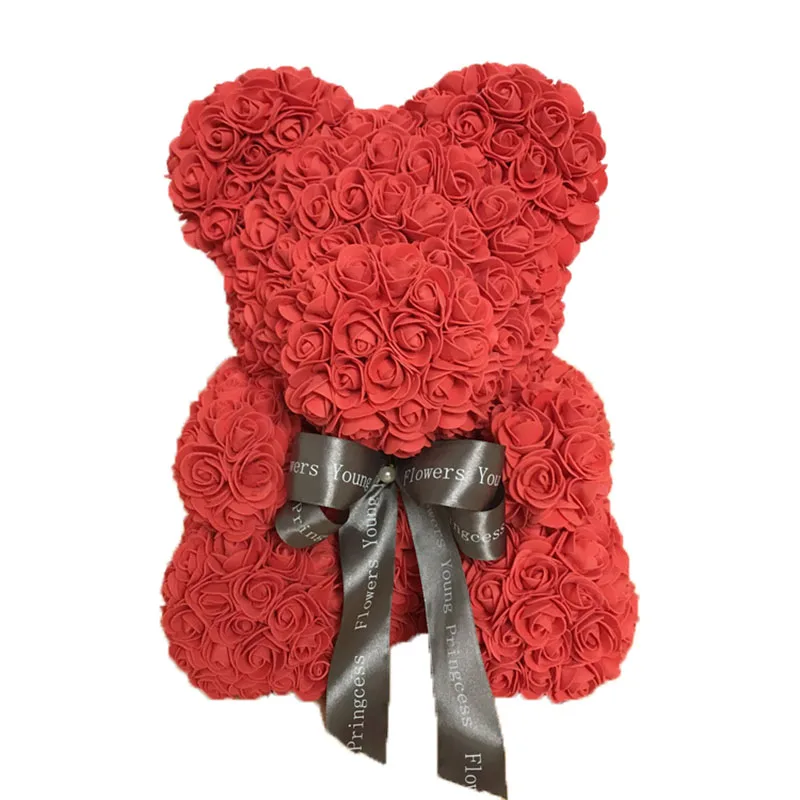 

Wholesale High Quality Valentine's Day Foam Fake Teddy Rose Flower Bear For Girl Friend  High SR117481, As color chart