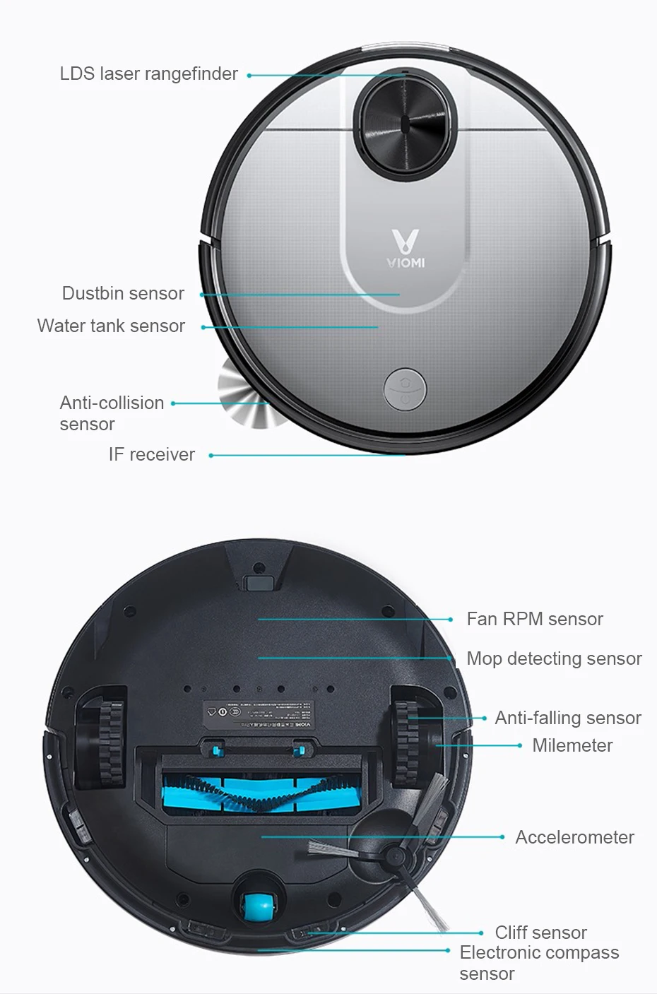 Xiaomi Pro Viomi V2 Aspirateur Intelligent Mi Robot 560ml Xiaomi Pro Viomi V2 Aspirateur Intelligent Mi Robot 560ml