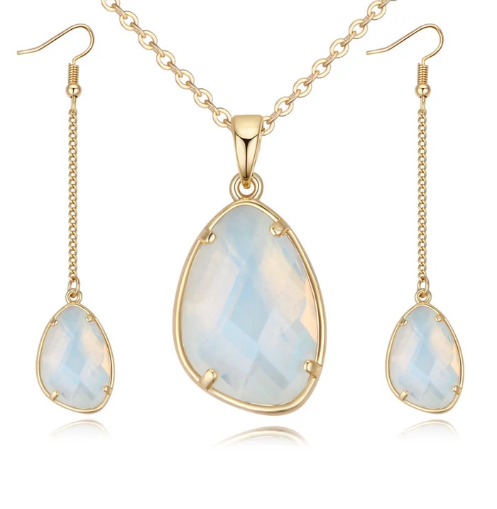 

2019 fashion Alloy african bead gemstone women statement jewelry set
