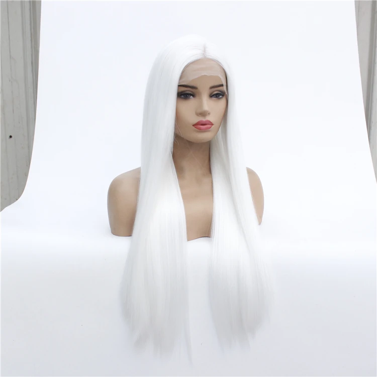 

Special Color White Straight 100% Synthetic Lace Front Wig