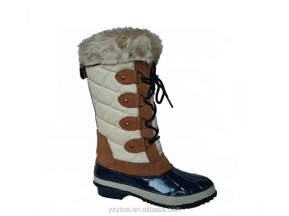 High Quality Nylon Bean Boots-White, Grey