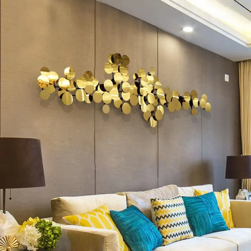 

Living Room Luxury Stainless Steel Gold Bar and Plate Wall Arts Decoration
