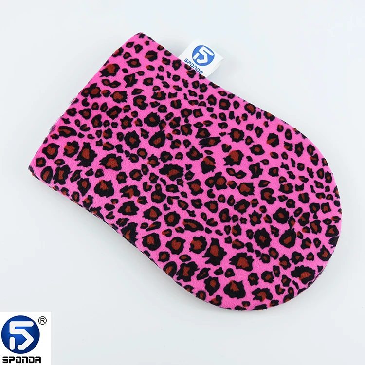 Hot Sale Lotion Applicator Microfiber Velvet Custom Body Tanning Mitt  