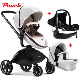 2018 stroller, baby cart bag orange leather white black red color of the car seat of the baby basket to sleep baby car se