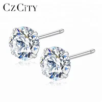 

CZCITY Classic 6mm Round Stone Silver Stud Earrings