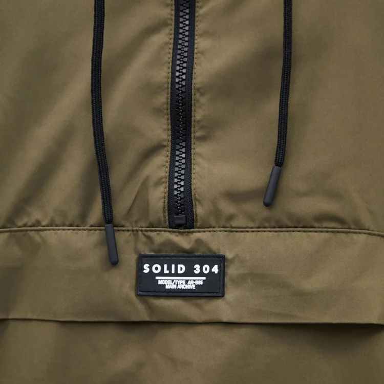 Wholesale Kangaroo Pouch Jacket Half Zip Streetwear Anorak Jacket For