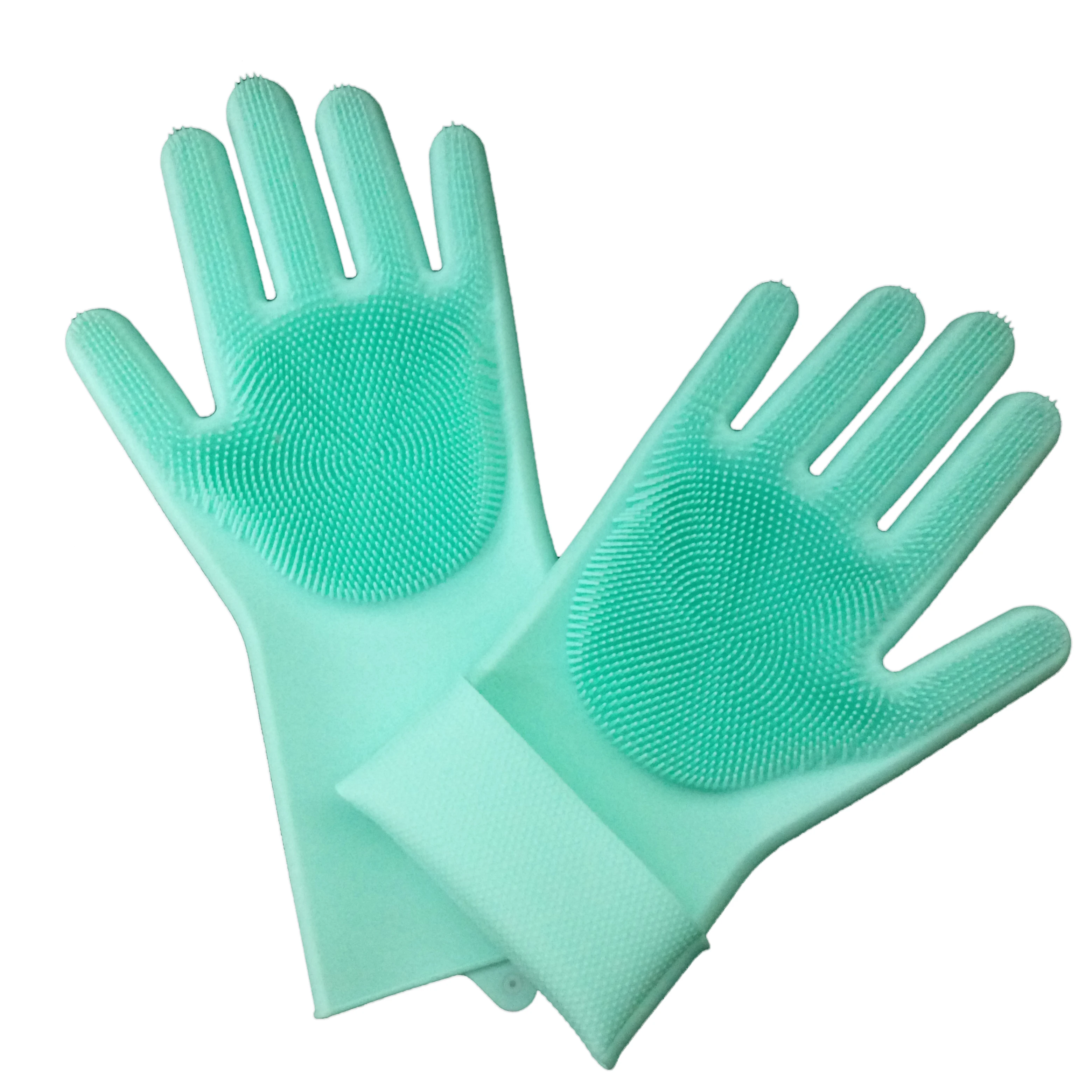 

Reusable Heat Resistant Silicone Magic Cleaning Dish Washing Glove With Washing Scrubber