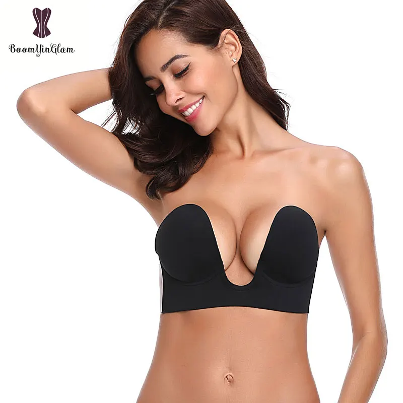 

women intimate summer underwear backless self adhesive strapless bra invisible bra, Blace;nude